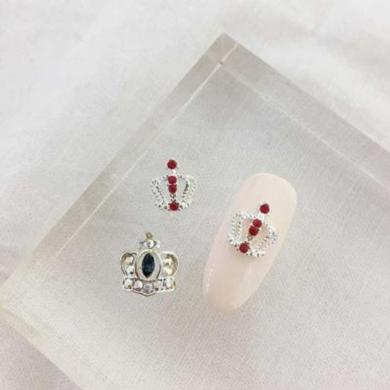 Woman bonita nail parts 큐빅메탈 크라운 1개 2color