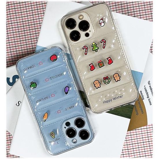 DC 디자인 풀커버 패딩 투명 젤리 케이스 아이폰15PRO