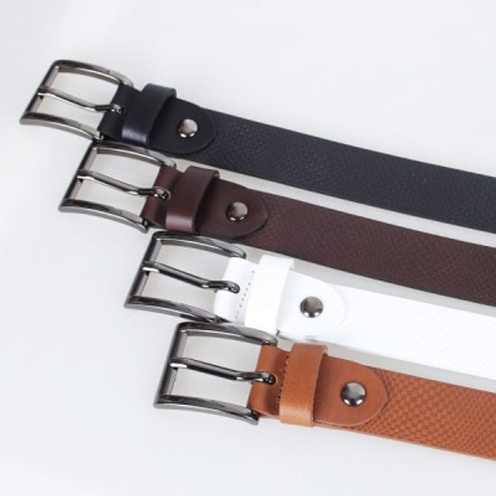 [디꾸보]사각 블랙버클 댄디 남성 가죽벨트 M-GB341R