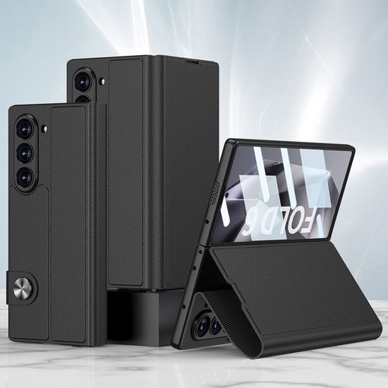 갤럭시Z폴드6 풀커버 자석 버클 카드수납 가죽 케이스