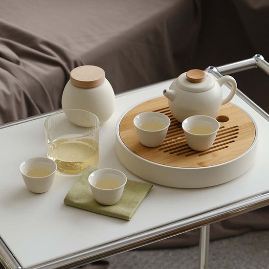 오후반차 크림 다도 풀 세트 4인용 다기세트