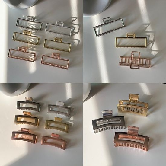 메탈 헤어집게 사각 올림머리 반머리 무광 유광 대형 