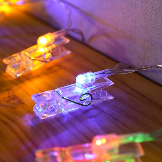 [도토로]10구  LED 클립 집게 전구(1.5M) (컬러)