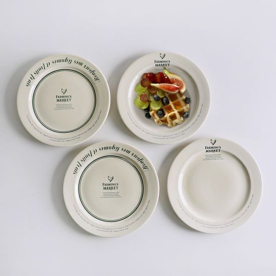 파밍스 마켓 레터링 접시 19cm 4p세트 2type 택1