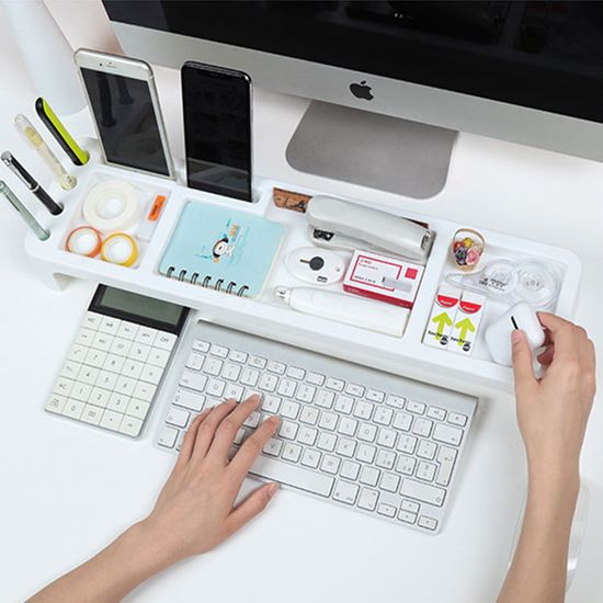 책상 데스크 소품 정리 함 오거나이저 모니터 받침 대