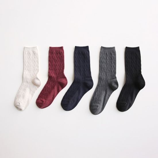 [SOCKS SENSE SET] 여 꽈배기 믹스 5ea