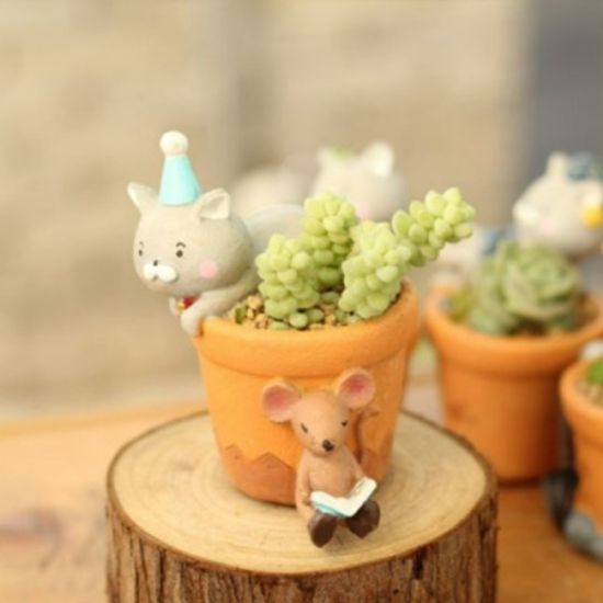 ROOGO 루고 다육이 화분 러블리캣 살금살금냥이