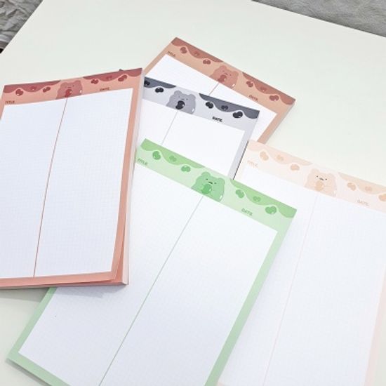 [두덕두덕] B5 콩찌 대떡메모지 대떡메 노트패드