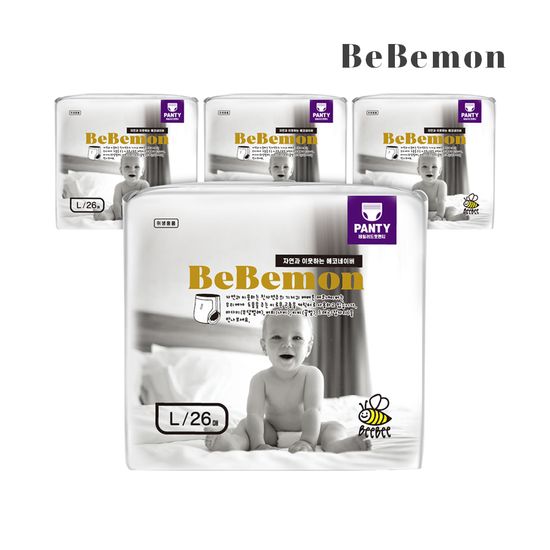 [베베몬]에코네이버팬티형기저귀대형L8~12kg26매입x4P