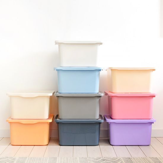 레브 옷 수납 리빙박스 L 4P 투명 뚜껑 팬트리 정리함