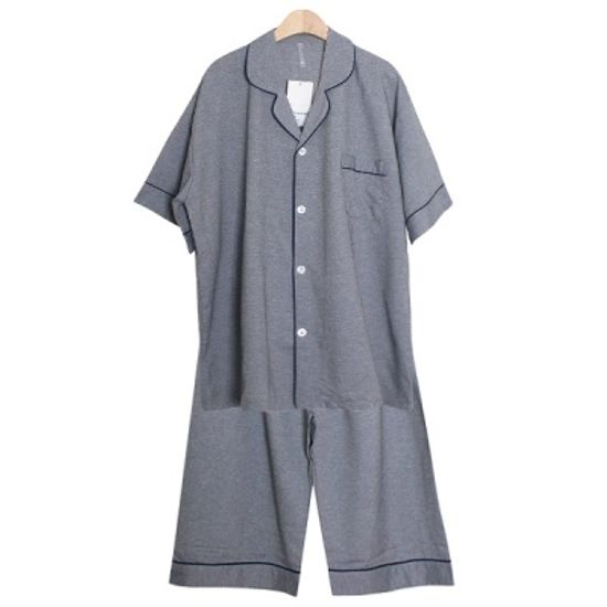 [쿠비카]솔리드 카치온 반소매 카라넥 남성잠옷 M222