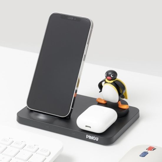 데이니즈 핑구 듀얼 고속 무선충전 거치대 충전기