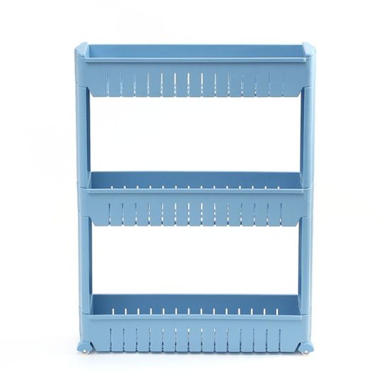 공간활용 3단 이동식 틈새선반(블루) 틈새수납선반