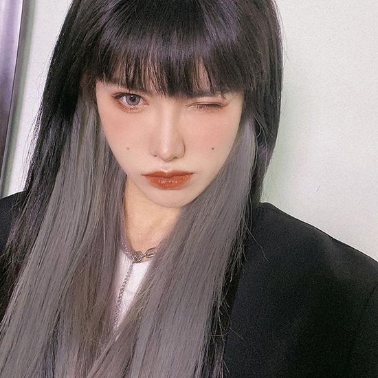 [언니네 가발] 컬러 브릿지 헤어피스 6p세트(실버그레