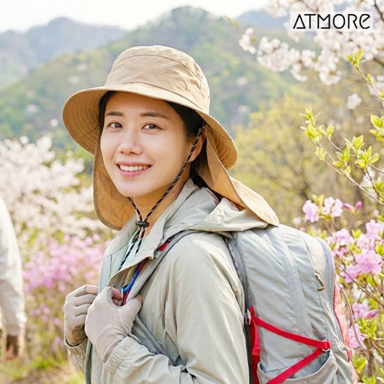 [엣모어] 햇빛 철벽방어 넥커버 휴대용 등산모자(4col