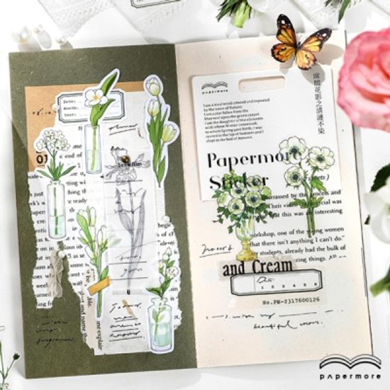 플라워 쉐도우 시리즈 투명 스티커 pet 다꾸 폰꾸