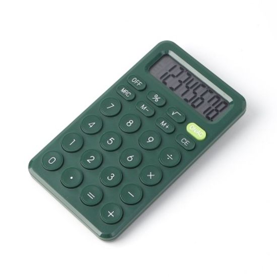 8자리 심플 전자계산기(그린) 휴대용 데스크계산기