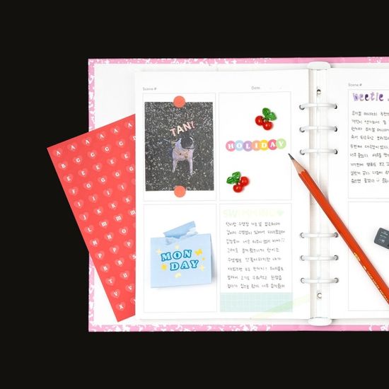 루카랩 A5 25R 화이트링 컴포지션 하드커버+밴드