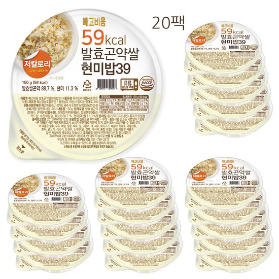 100g당 39kcal 발효곤약쌀현미밥39 150g x 20팩