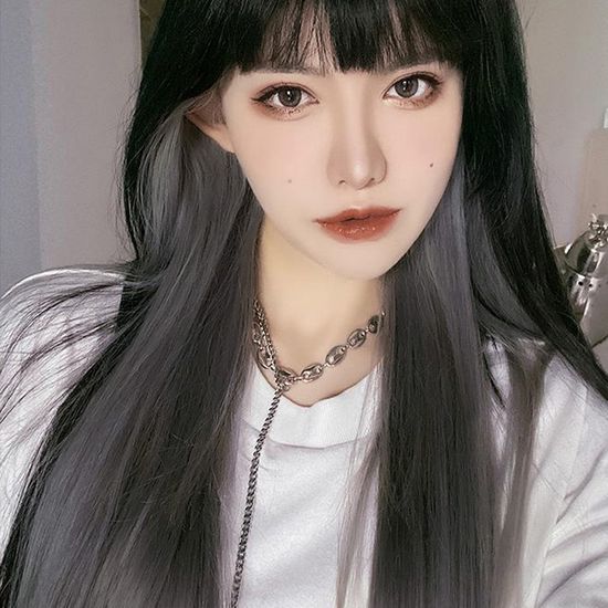 [언니네 가발] 컬러 브릿지 헤어피스 6p세트(실버그레