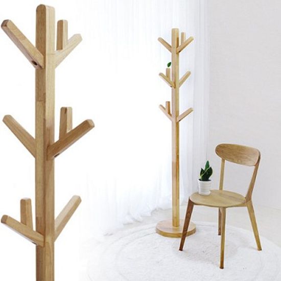 고무나무 원목 트리 스탠드 행거