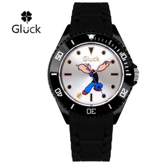 [Gluck] 글륵 행운의 뽀빠이 캐릭터 시계 GL3606-BKBK 본사정품