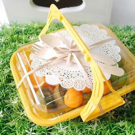 피크닉 도시락 케이스 5세트 (일회용/옐로우)
