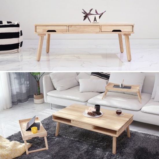 심플 소파 트레이 테이블 세트 (트레이 2ea 포함)