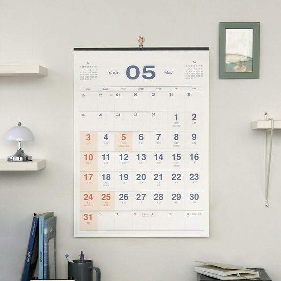 2026 플로우 월 캘린더 벽걸이달력 A2