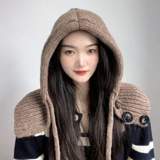 [아일렌]뉴윈터 니트 후드 넥워머(브라운)