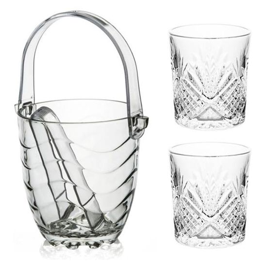 아이스버킷+언더락잔 225ml 2P 술 양주얼음통 보관통