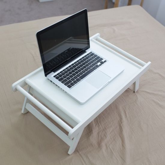 우드 화이트 베드 트레이 간이식탁