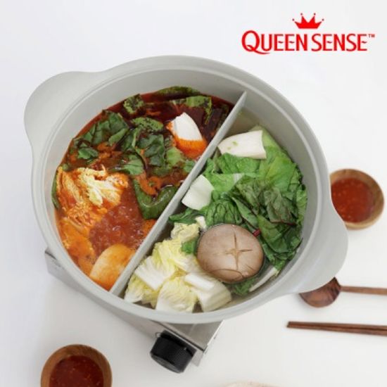 퀸센스 IH 인덕션 샤브샤브 반반냄비 28cm