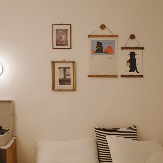 둥근 우드행잉 액자 _ Round wood hanging frame