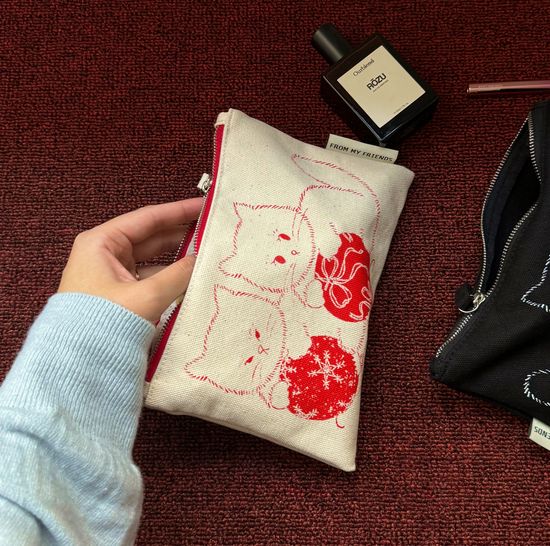 프롬마이프렌즈 누빔 고양이 북커버 & 파우치 2color