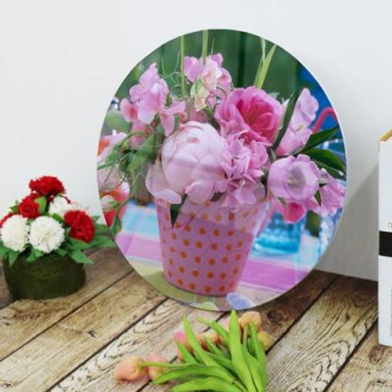 tc642-원형아크릴액자_부귀영화의모란꽃화분