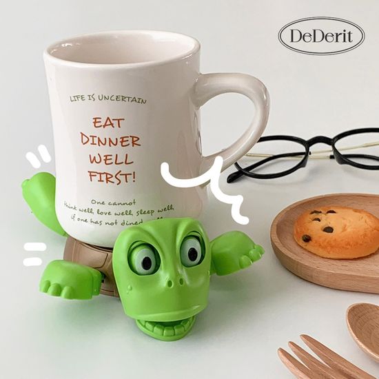 [데데리트]귀여운 동물 깜놀 거북이 티코스터 컵받침