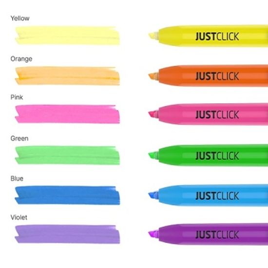 모리스 JUSTCLICK 노크식 똑딱이 형광펜 M2 5색set
