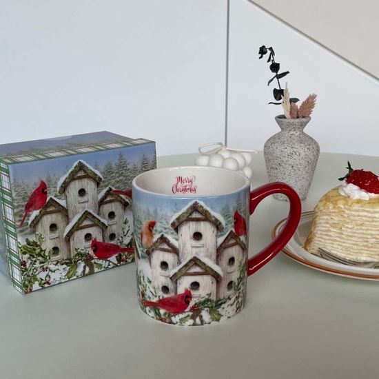  머그14온즈-cardinal birdhouse