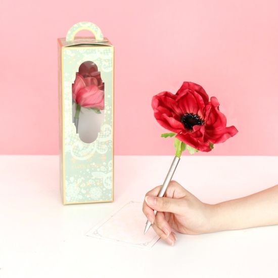 화이트 러블리 아네모네 플라워펜 - white lovely anemone flower pen