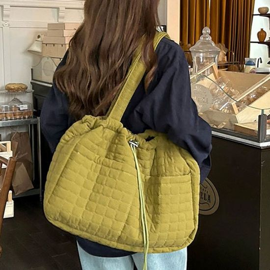 빅사이즈 퀄팅 스트링 데일리 숄더백(WD992F0)
