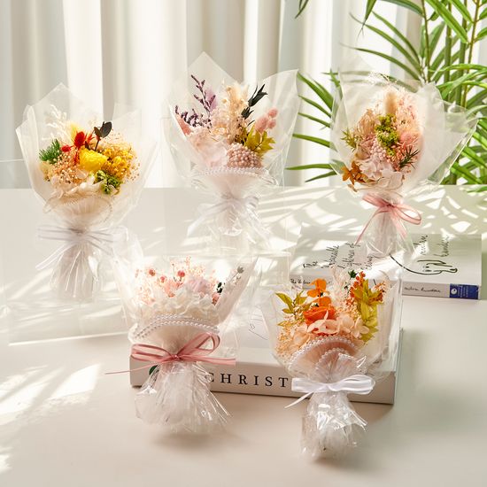 프리저브드 플라워 시들지 않는 생화 미니 꽃다발 