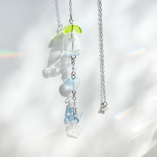 은방울꽃 후우링 써지컬스틸 체인 책갈피 금속 북마크