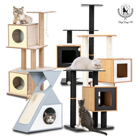 [딩동펫]고양이 원목 하이그로시 캣타워 스크래처 캣타워