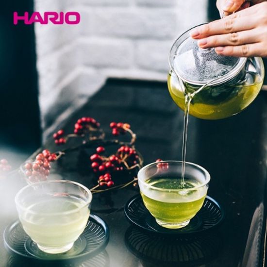[하리오] 티포트 450ml 1p+찻잔 2P 세트 (내열유리)
