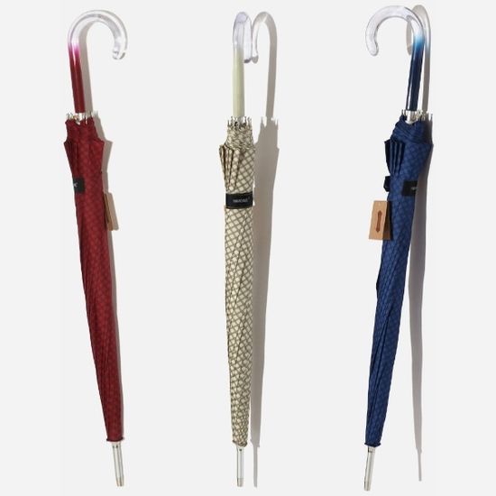 파라체이스 1105 체크패턴 투명 라운드 그립 장우산