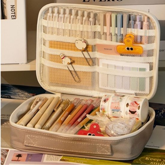 투명 다이어리 필통 파우치 스티커 포카 수납 펜 