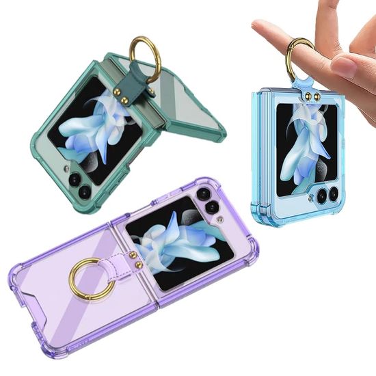 갤럭시 z플립5 골드 링 투명 에어 범퍼 지플립 케이스