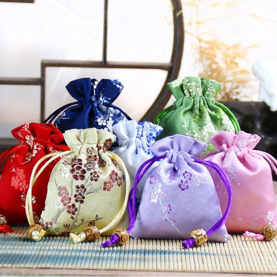 매화 무늬 복주머니 붉은색 10X14cm(WC9BF89)