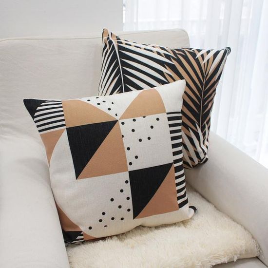 러프 소파 쿠션커버 45x45 브라운무드 A